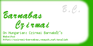 barnabas czirmai business card